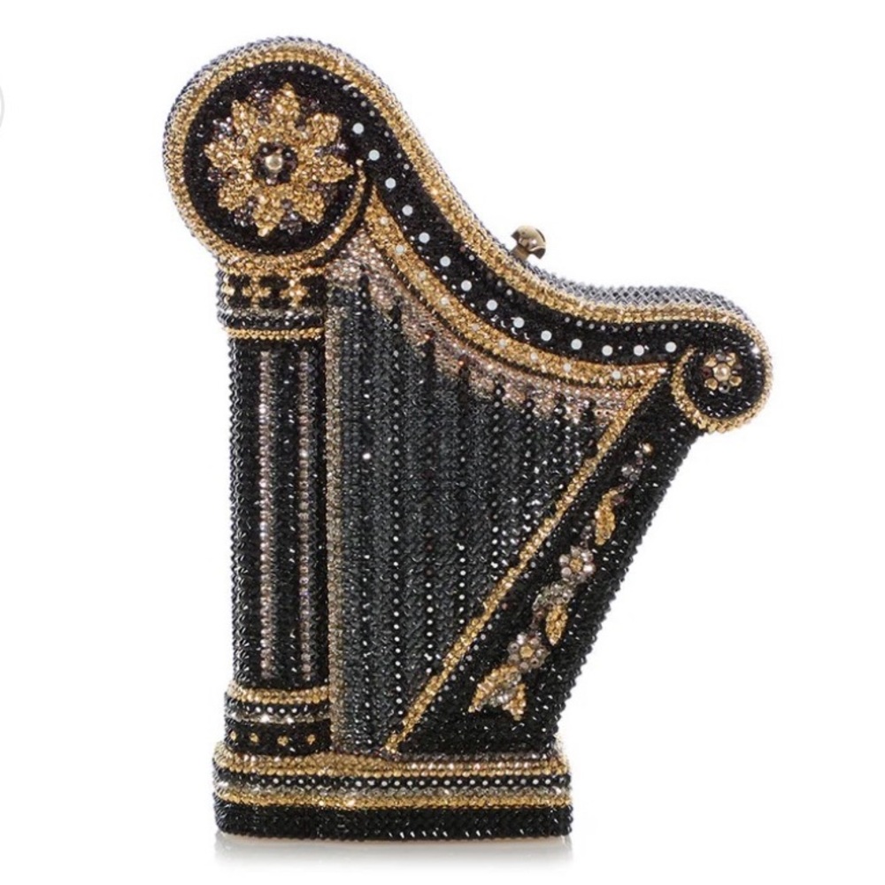 NIB Judith Leiber Couture CARNEGIE HALL HARP Bag with mini Carnegie Hall Bag